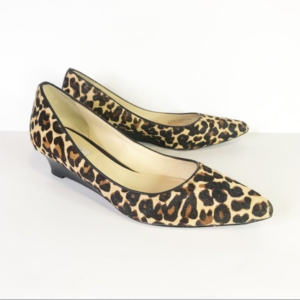 COLE HAAN Cheetah Print Low Wedge Heels
